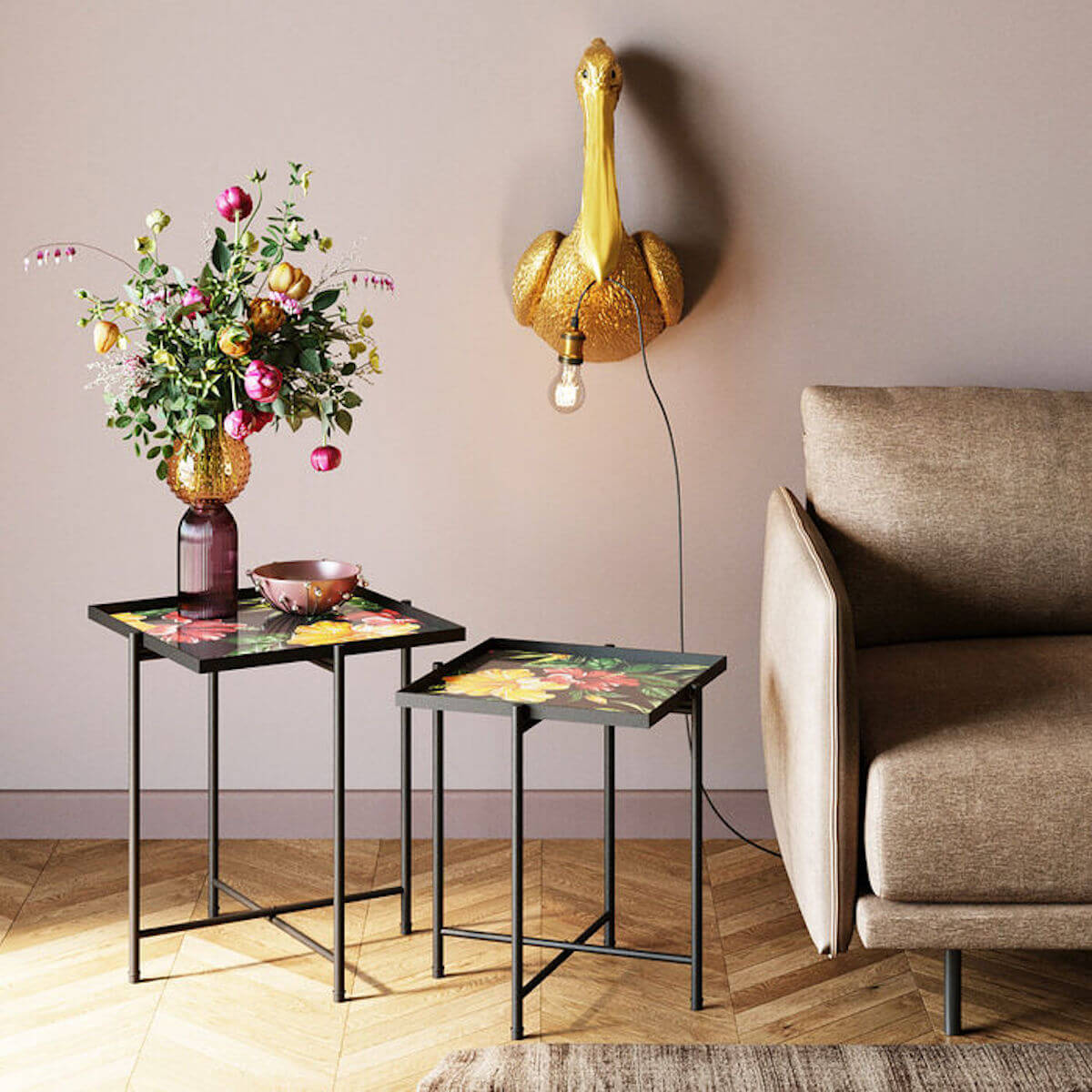 Table d'appoint FLOWERS GARDEN carré Kare design