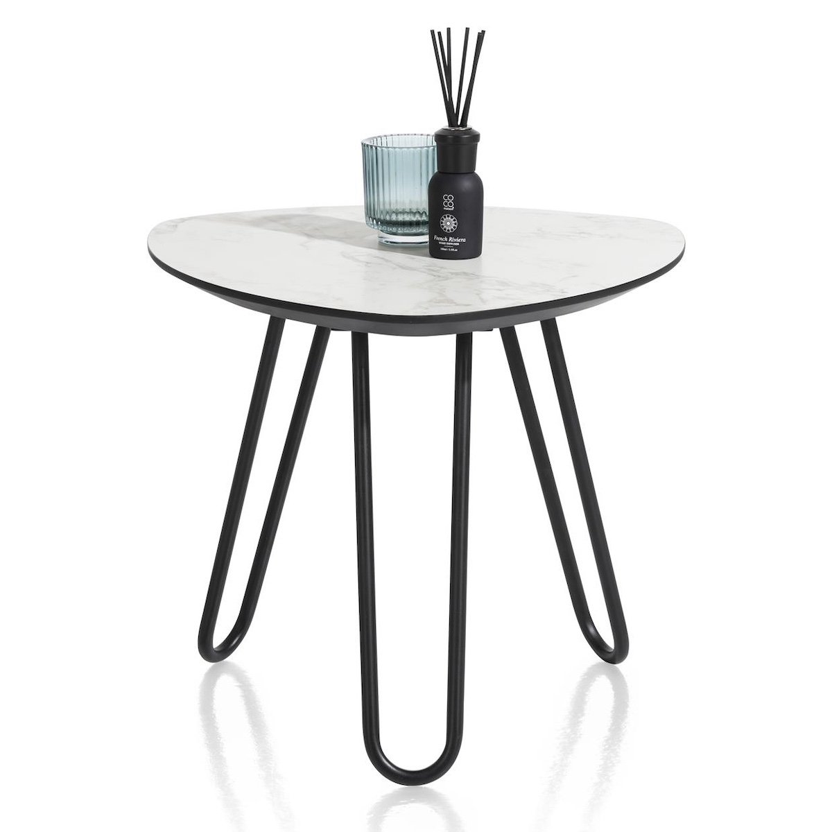 Table d'appoint MASURA XOOON 52x53x46 Marbre blanc 