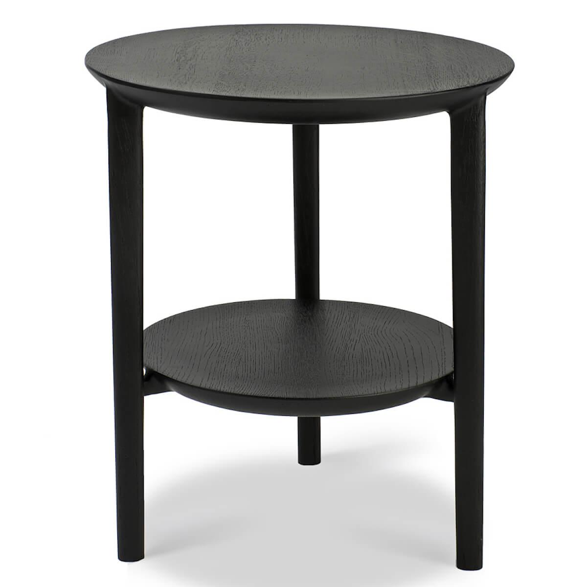 Table d'appoint ronde 43cm BOK Ethnicraft chêne noir