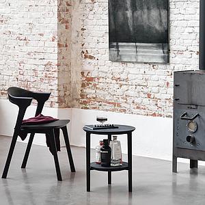 Table d'appoint ronde 43cm BOK Ethnicraft chêne noir