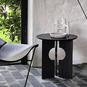 Table d'appoint ronde 50cm COVE Ethnicraft teck noir