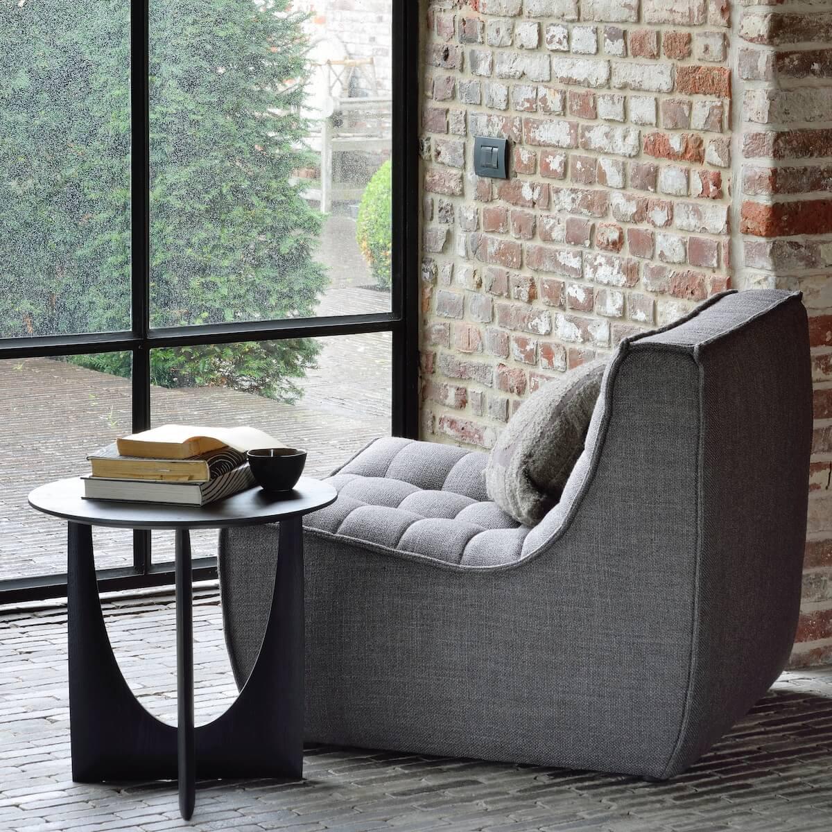 Table d'appoint ronde 51cm GEOMETRIC Ethnicraft chêne noir