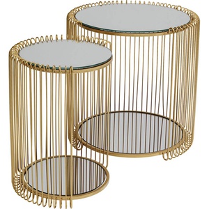 Table d'appoint WIRE Double Kare Design laiton (2/set)