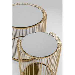 Table d'appoint WIRE Double Kare Design laiton (2/set)