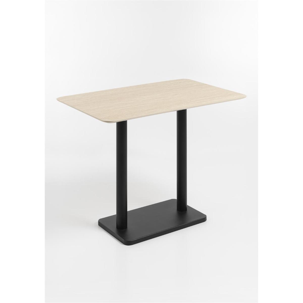 Table de bar 120x75cm BREST Coco Maison noir/travertine