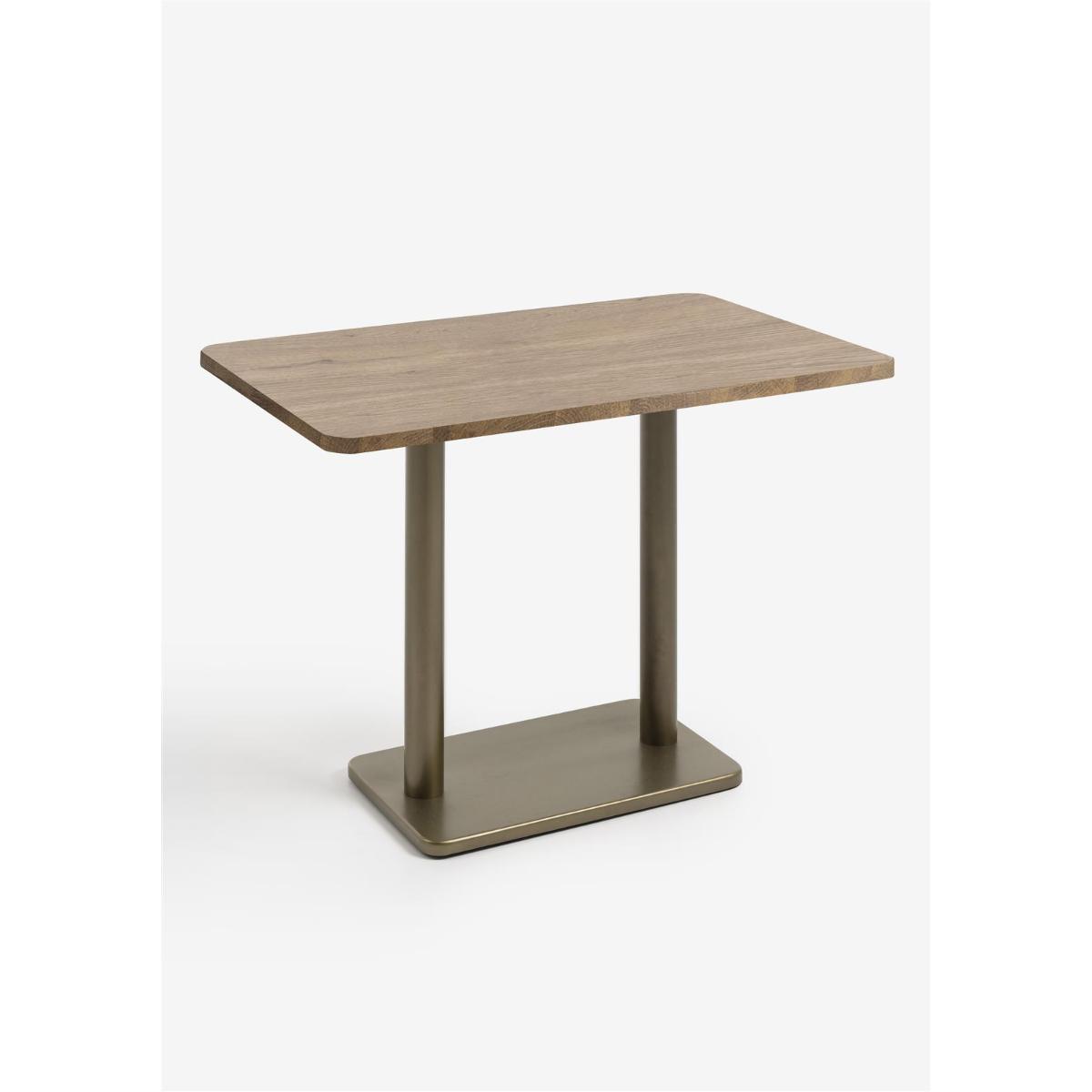 Table de bar 120x75cm BREST Coco Maison or/chêne foncé