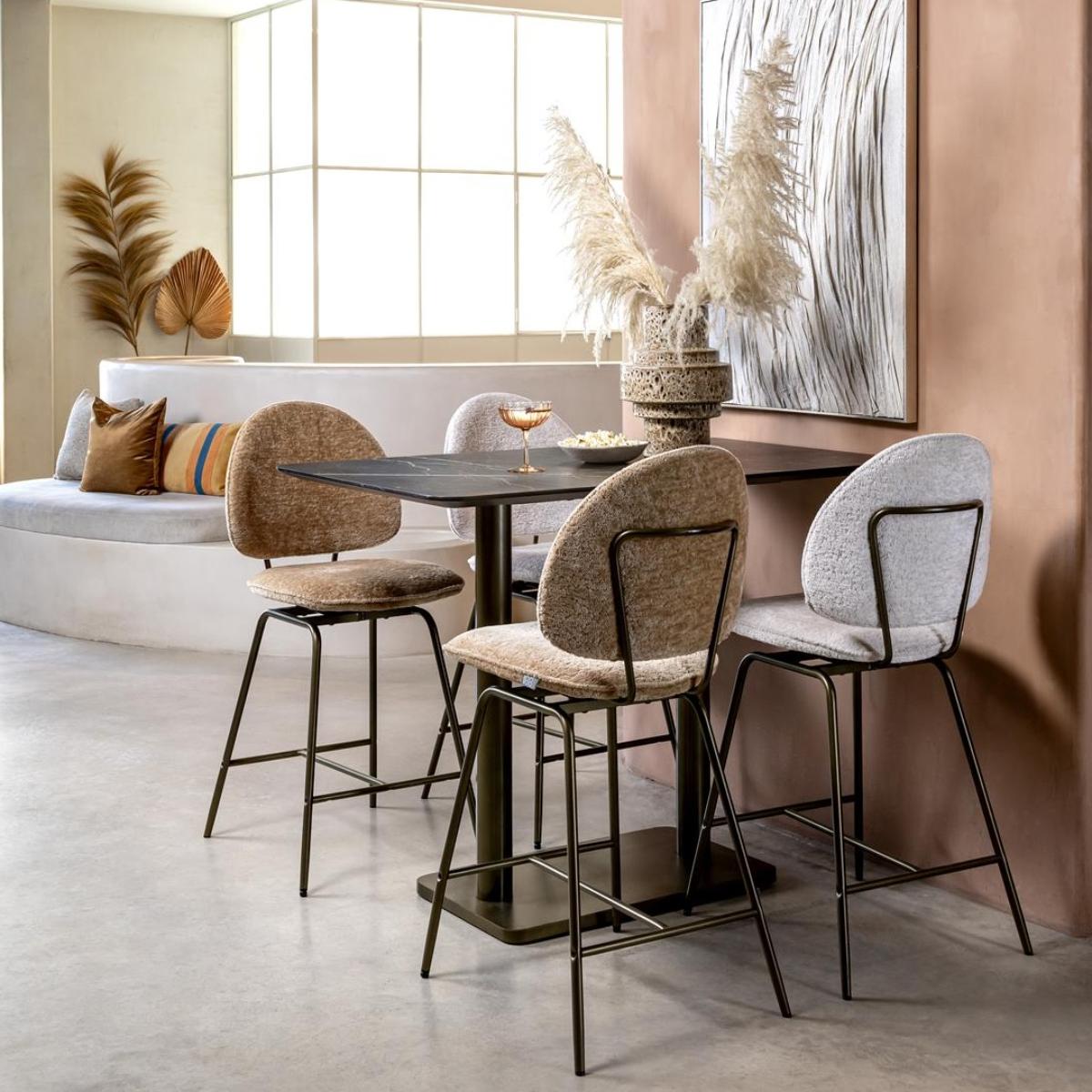 Table de bar 120x75cm BREST Coco Maison or/onyx