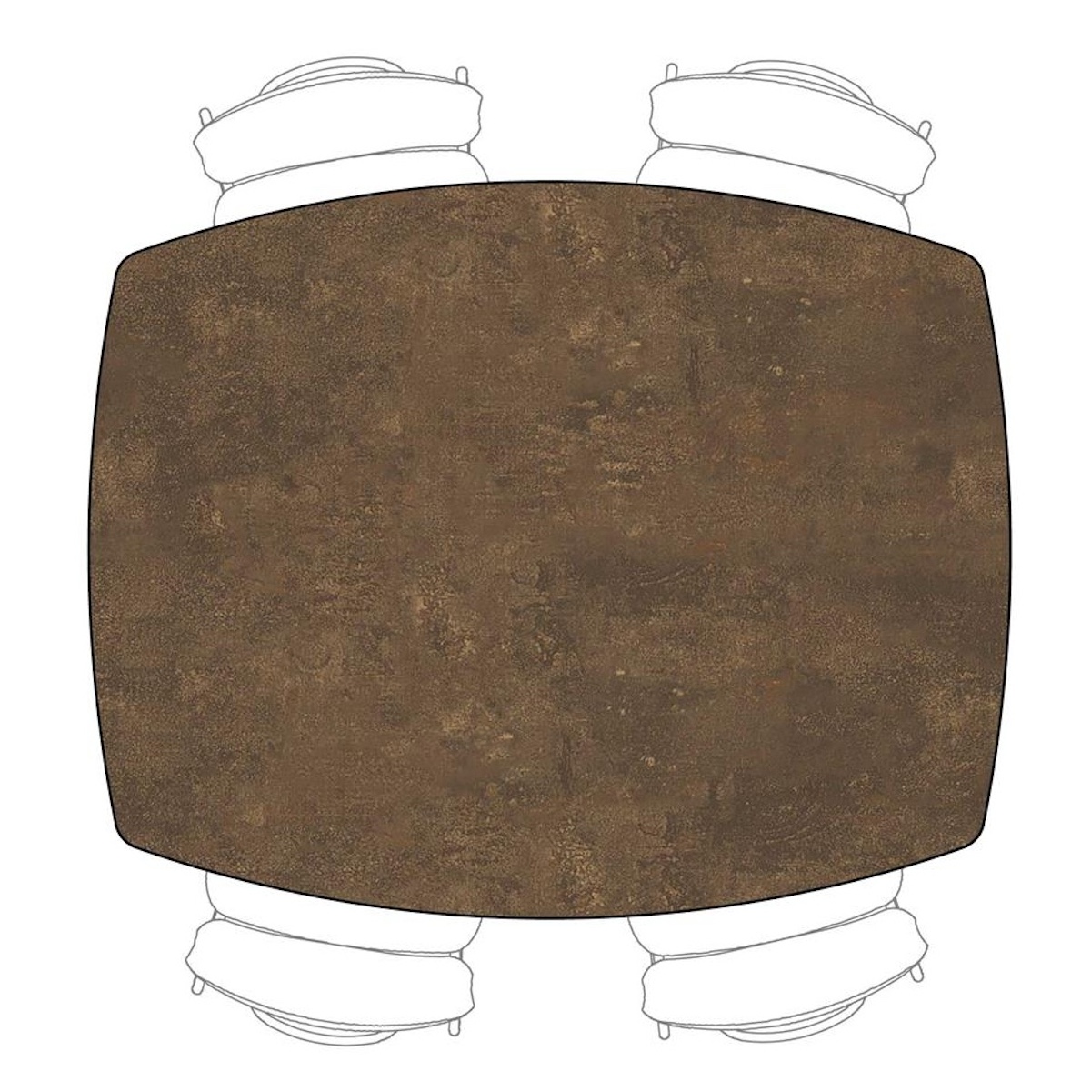 Table de bar 150x120cm PALACE Henders&Hazel rouille