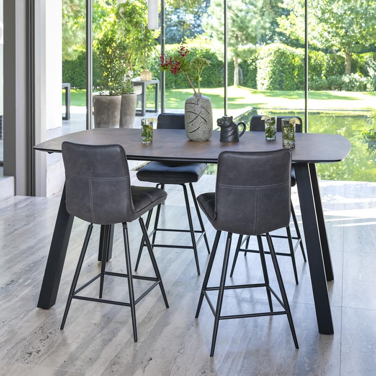 Table de bar 150x120cm PALACE Henders&Hazel rouille