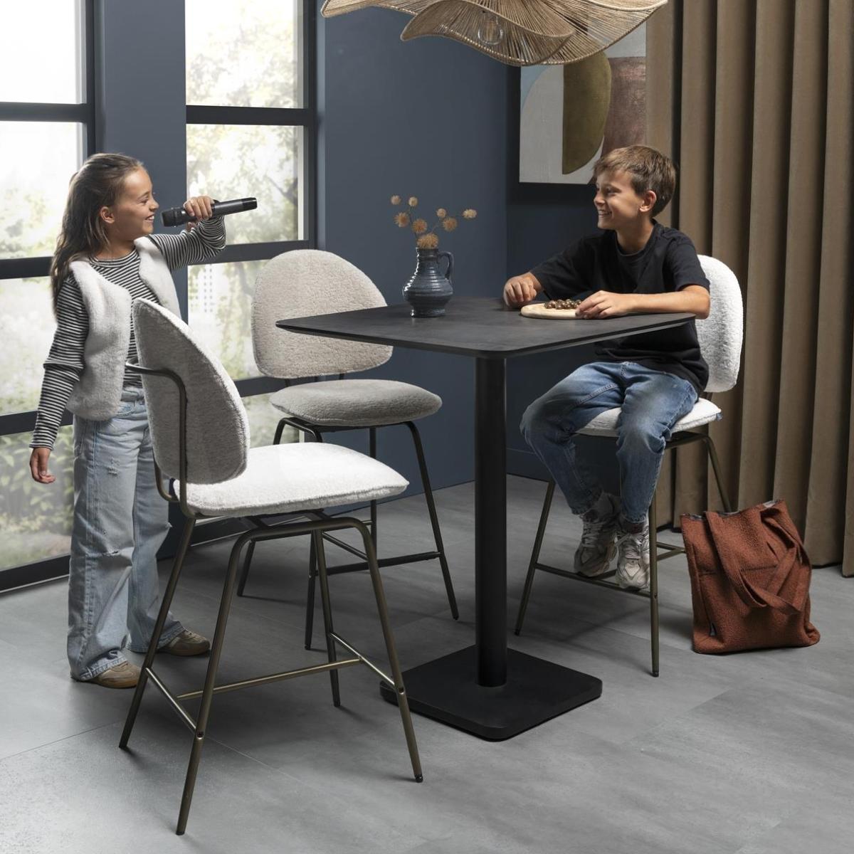 Table de bar 75x75cm BREST Coco Maison noir/anthracite