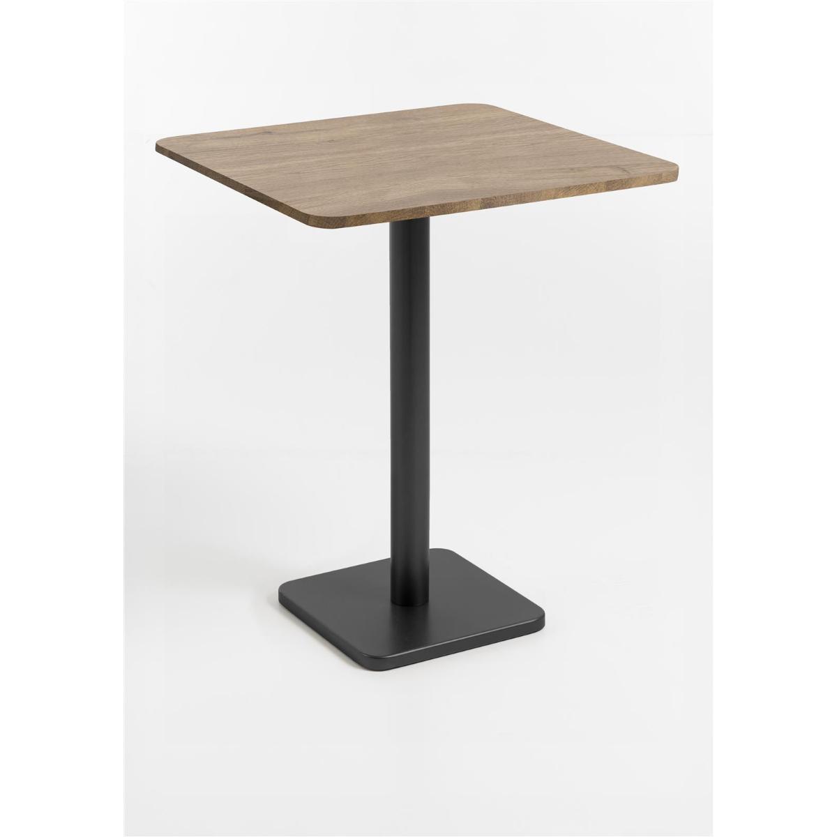 Table de bar 75x75cm BREST Coco Maison noir/chêne foncé
