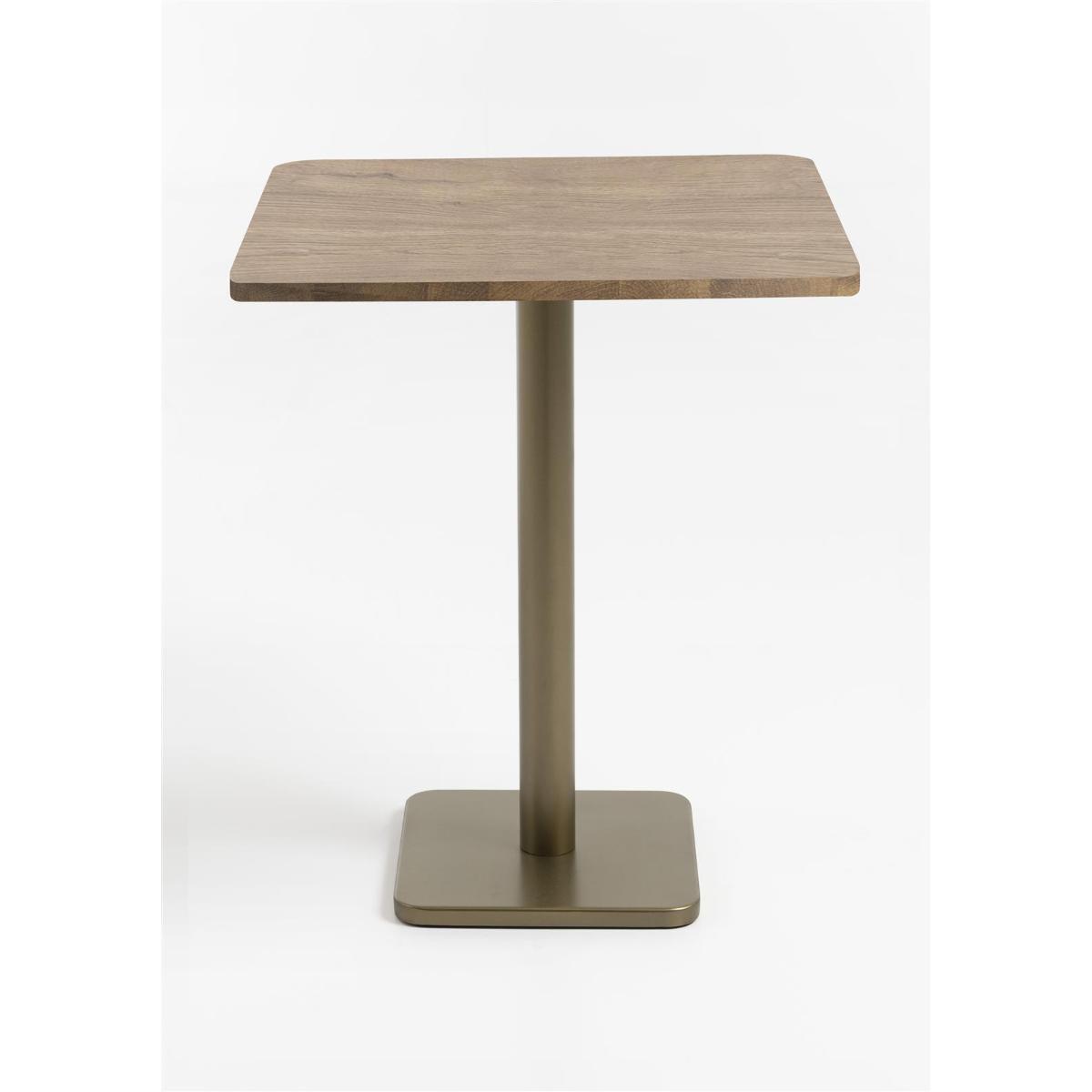 Table de bar 75x75cm BREST Coco Maison or/chêne foncé