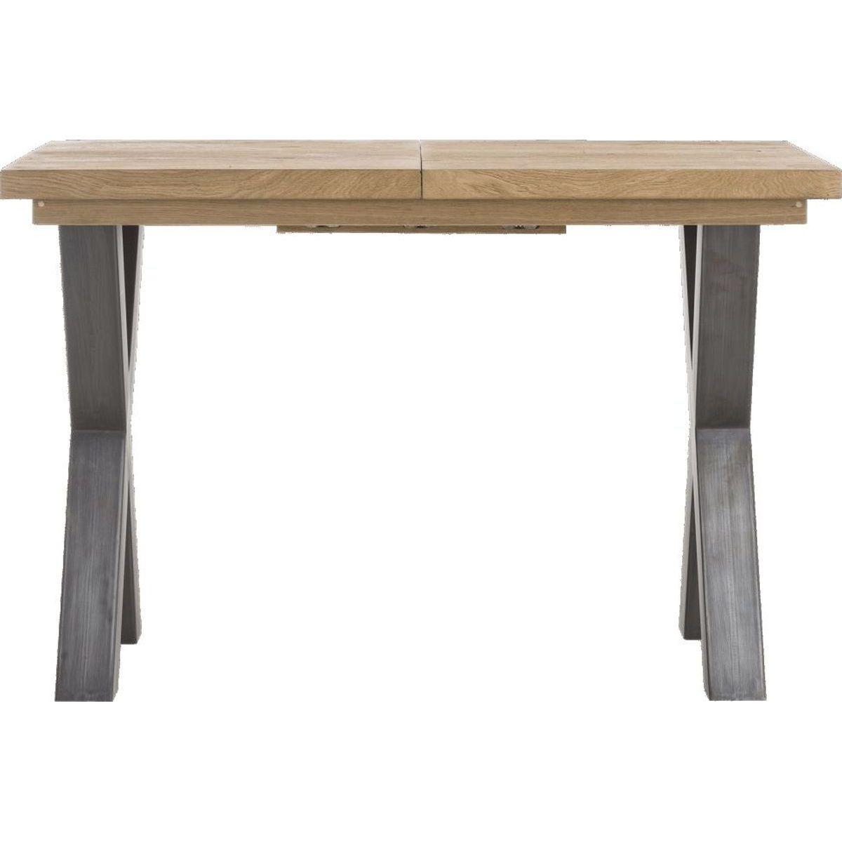 Table de bar à rallonge 140x90cm METALOX Henders & Hazel pieds X métal-bord droit
