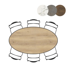 Table de bar elipse 180x100x92cm MASURA Xooon Chêne Naturel