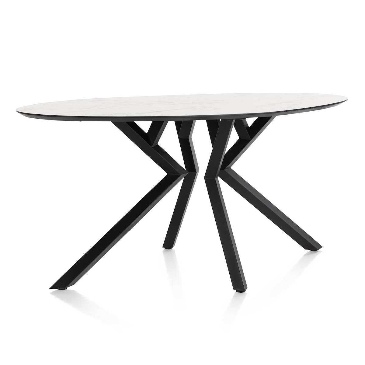 Table de bar elipse 180x100x92cm MASURA Xooon Marbre blanc
