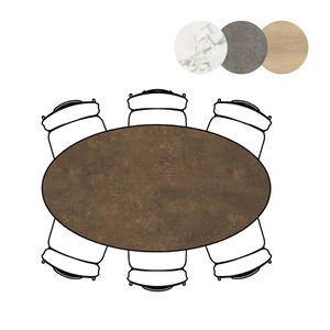 Table de bar elipse 180x100x92cm MASURA Xooon Rouille