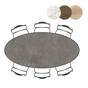 Table de bar elipse 220x105x92cm MASURA Xooon Anthracite