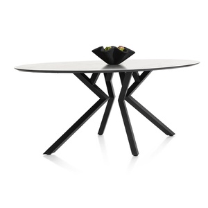 Table de bar elipse 220x105x92cm MASURA Xooon Marbre Blanc