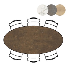Table de bar elipse 220x105x92cm MASURA Xooon Rouille