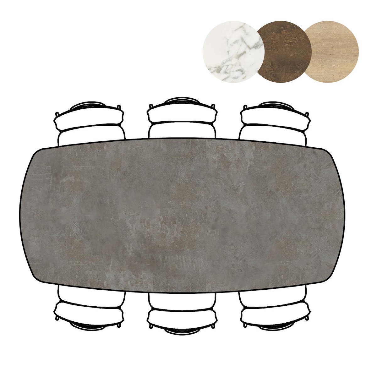Table de bar MASURA XOOON OVALE 200x105x92 Anthracite