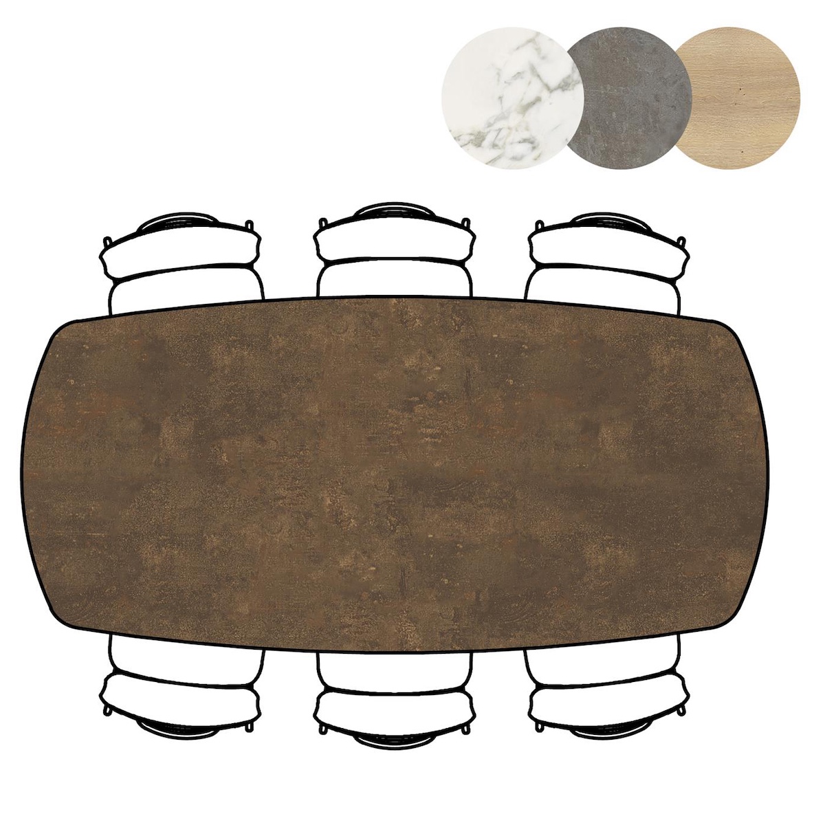 Table de bar MASURA XOOON OVALE 200x105x92 Rouille