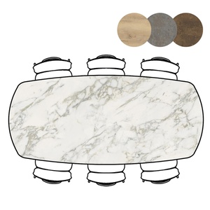 Table de bar MASURA XOOON OVALE 240x110x92 Marbre Blanc