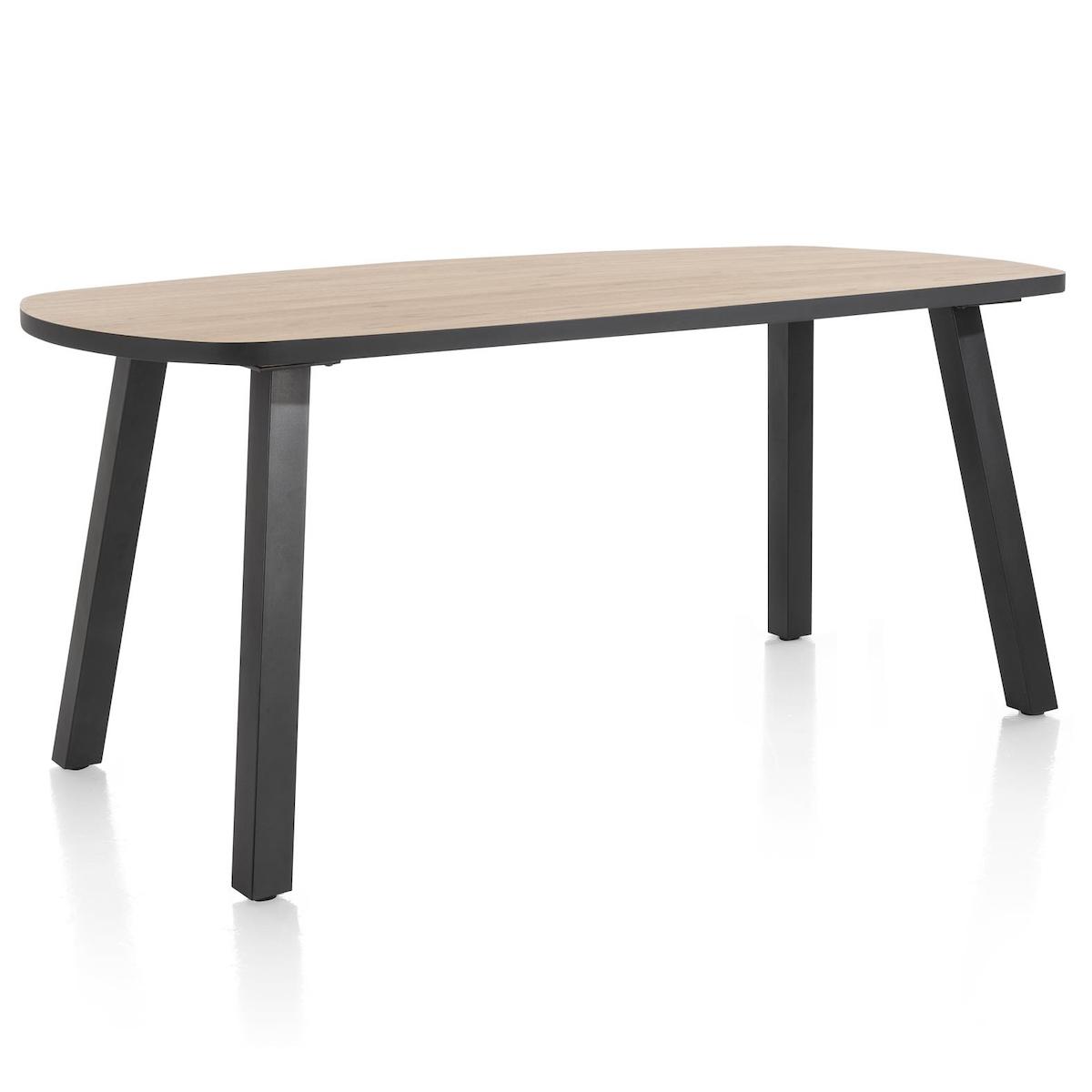 Table de bar ovale 110x210cm AVALOX Henders & Hazel chêne natural vintage-pieds simple