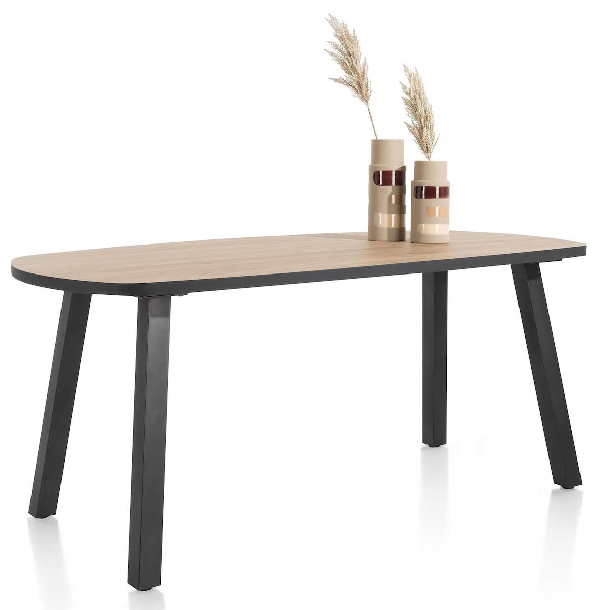 Table de bar ovale 110x210cm AVALOX Henders & Hazel chêne natural vintage-pieds simple