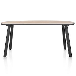 Table de bar ovale 110x210cm AVALOX Henders & Hazel chêne natural vintage-pieds simple