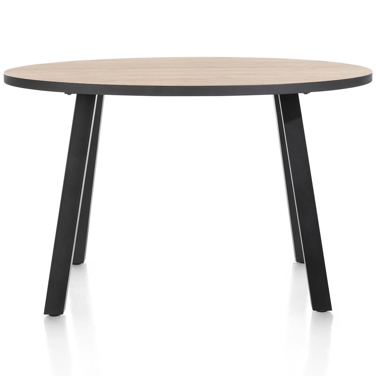 Table de bar ronde 120x150cm AVALOX Henders & Hazel chêne natural vintage-pieds simple