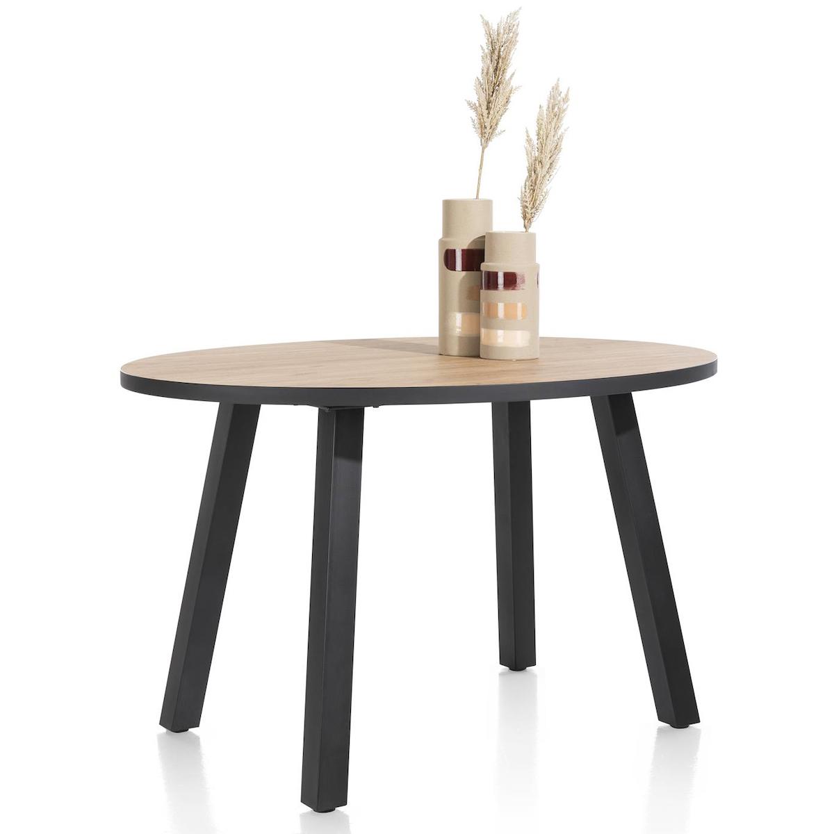 Table de bar ronde 120x150cm AVALOX Henders & Hazel chêne natural vintage-pieds simple