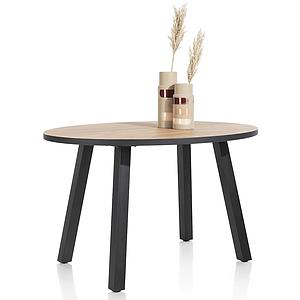 Table de bar ronde 120x150cm AVALOX Henders & Hazel chêne natural vintage-pieds simple