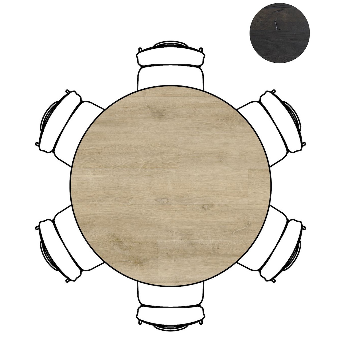 Table de bar ronde 125cm ARVADA Xooon Naturel Pied central court