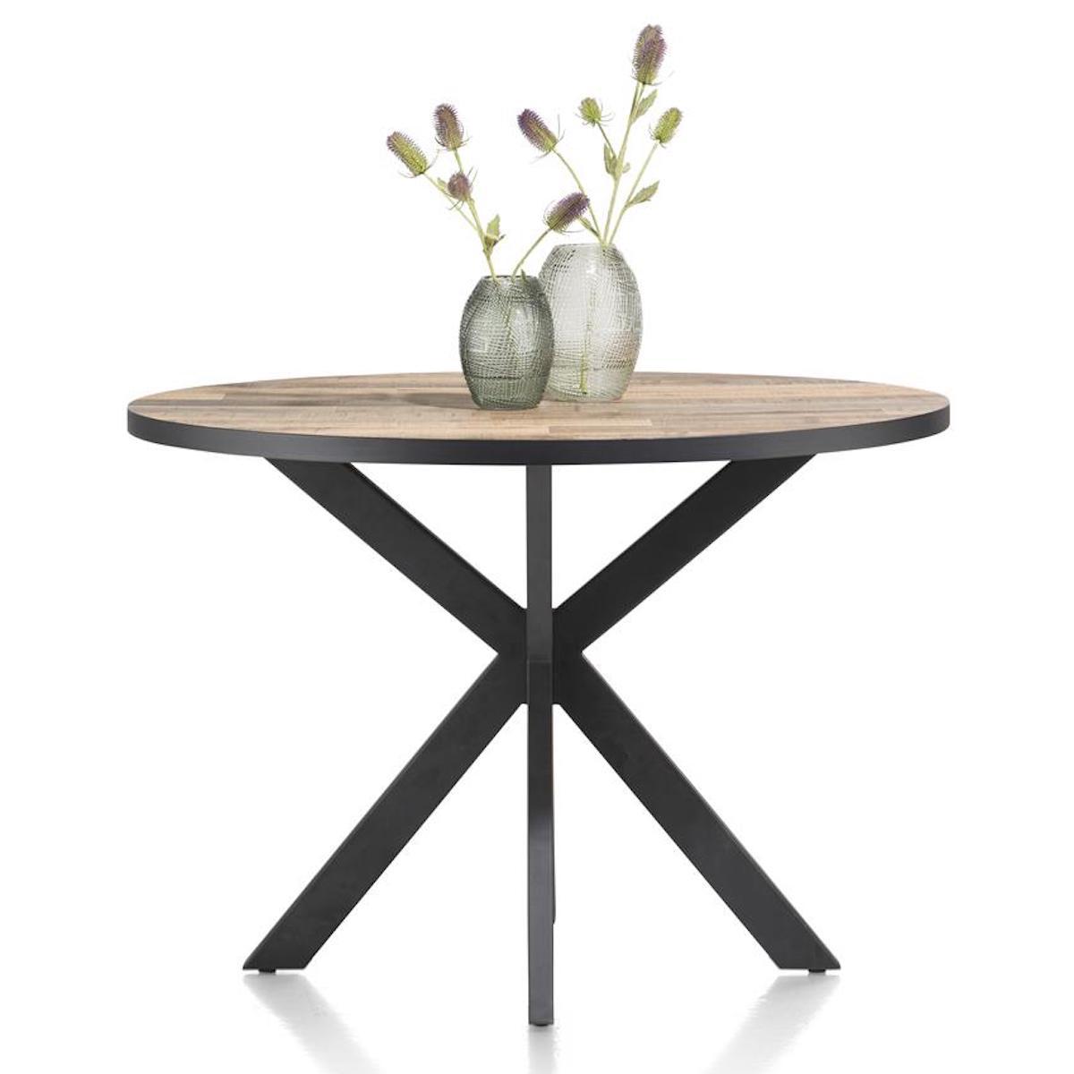 Table de bar ronde 130x110cm AVALOX Henders & Hazel driftwood-pieds central