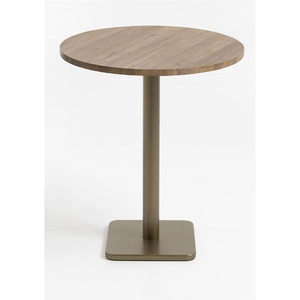 Table de bar ronde 80cm BREST Coco Maison doré/chêne foncé