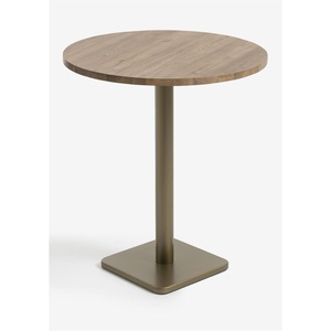 Table de bar ronde 80cm BREST Coco Maison doré/chêne foncé