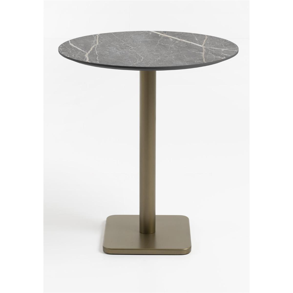 Table de bar ronde 80cm BREST Coco Maison doré/gris clair