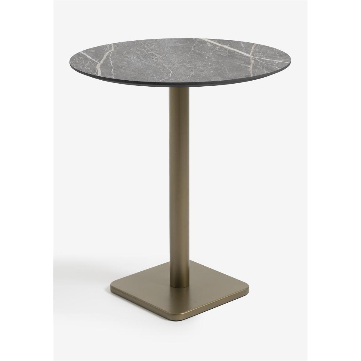 Table de bar ronde 80cm BREST Coco Maison doré/gris clair