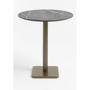 Table de bar ronde 80cm BREST Coco Maison doré/gris clair