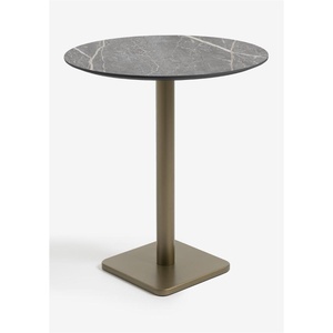 Table de bar ronde 80cm BREST Coco Maison doré/gris clair