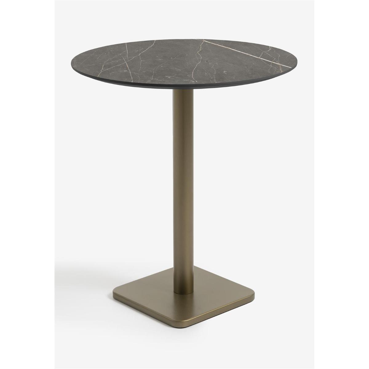 Table de bar ronde 80cm BREST Coco Maison doré/onyx