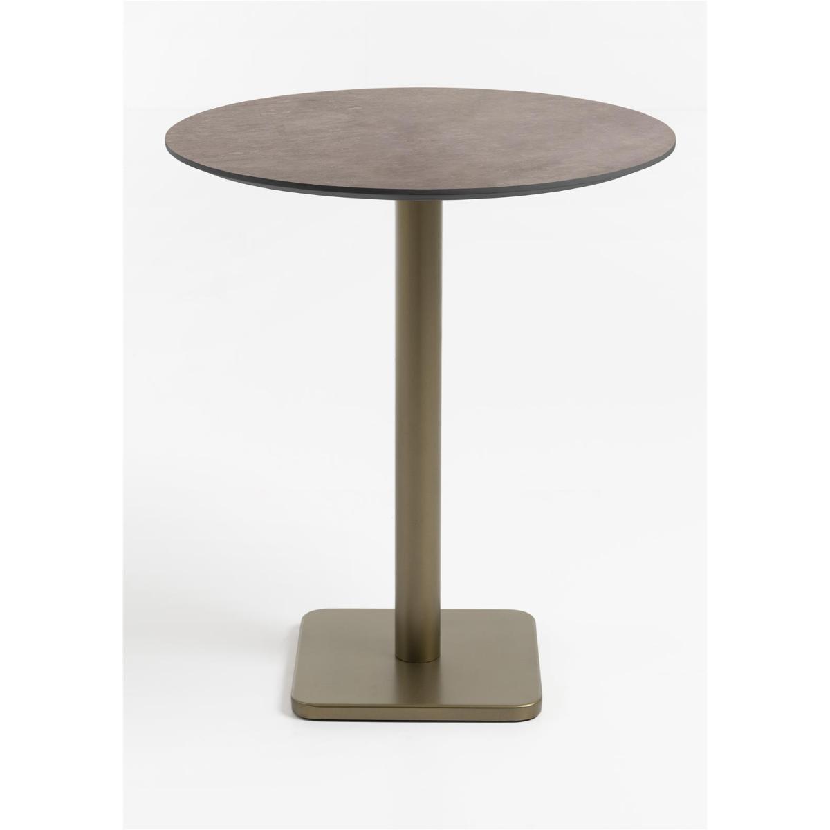Table de bar ronde 80cm BREST Coco Maison doré/rouille