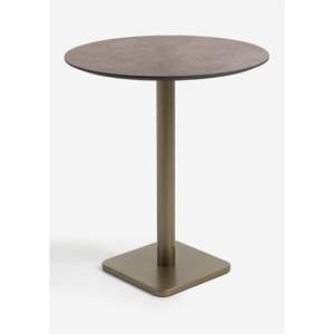 Table de bar ronde 80cm BREST Coco Maison doré/rouille