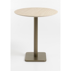 Table de bar ronde 80cm BREST Coco Maison doré/travertine