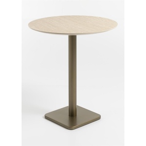 Table de bar ronde 80cm BREST Coco Maison doré/travertine