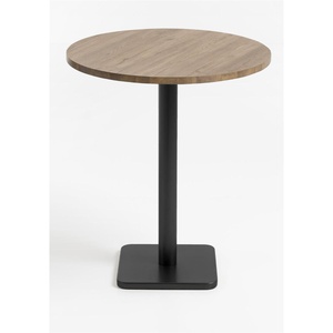Table de bar ronde 80cm BREST Coco Maison noir/chêne foncé