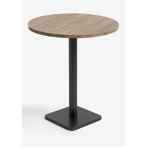 Table de bar ronde 80cm BREST Coco Maison noir/chêne foncé