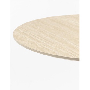 Table de bar ronde 80cm BREST Coco Maison noir/travertine