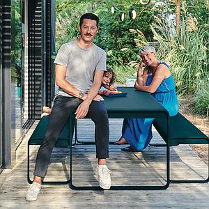 Table de jardin 196x90cm BELLEVIE Fermob bleu acapulco
