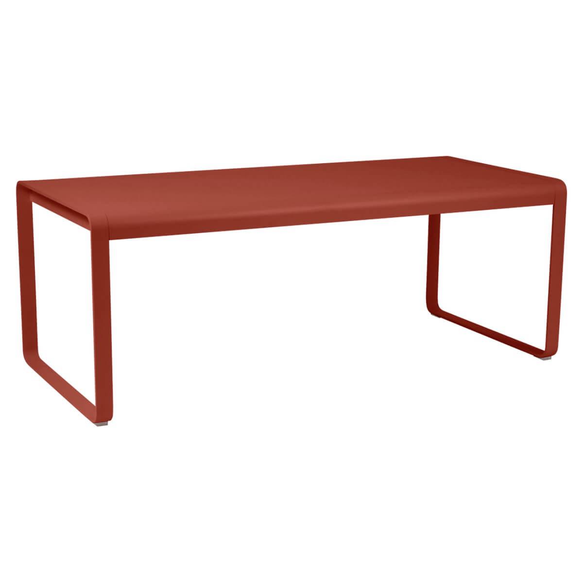 Table de jardin 196x90cm BELLEVIE Fermob rouge ocre
